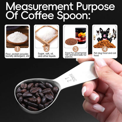 Coffee Scoop 2 Tablespoon Measuring Spoons for Ground Coffee30ML18/8(2Pcs).