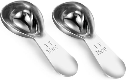 Coffee Scoop 2 Tablespoon Measuring Spoons for Ground Coffee30ML18/8(2Pcs).