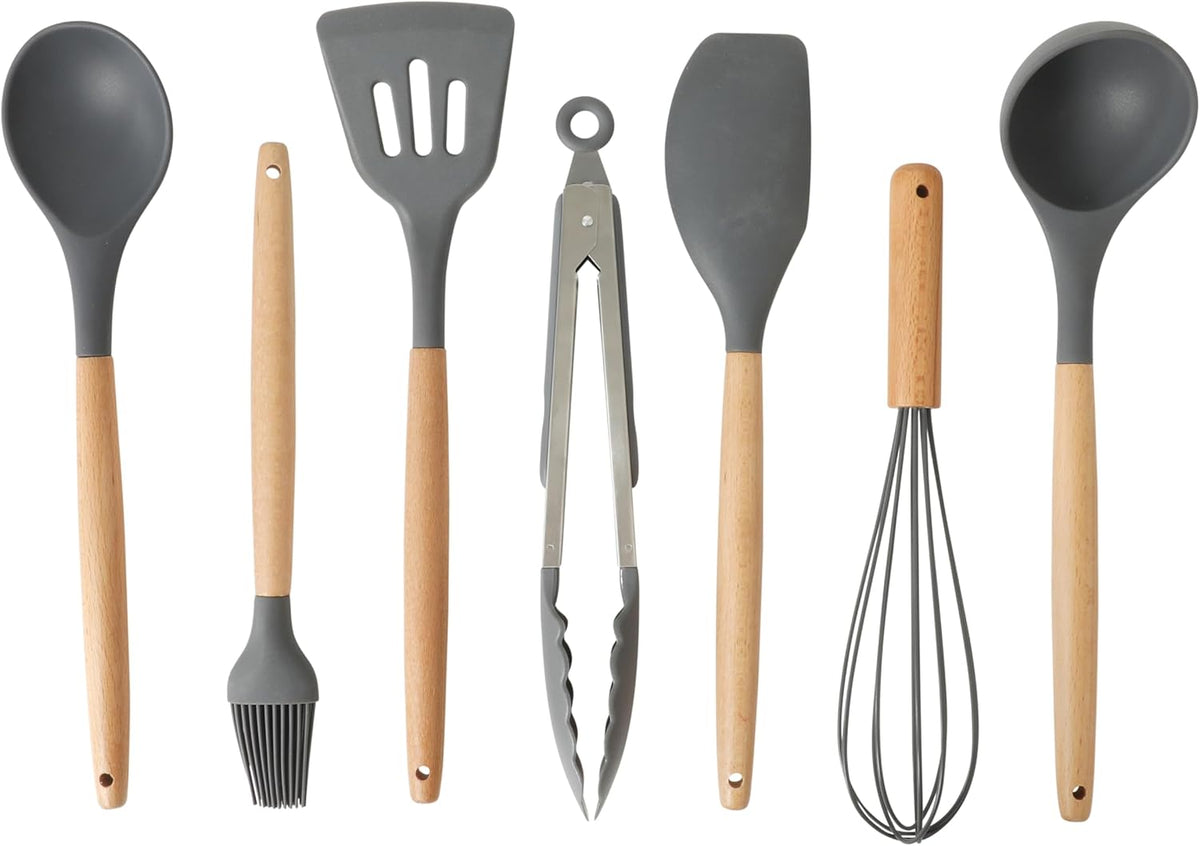 Gibson Home 20-Piece Kitchen Gadget & Tool Set – Nylon Cooking Utensils Spatulas, Ladle, Skimmer, Serving Spoons, Measuring Cups & Spoons, Can Opener, Peeler, Ice Cream Scoop & More