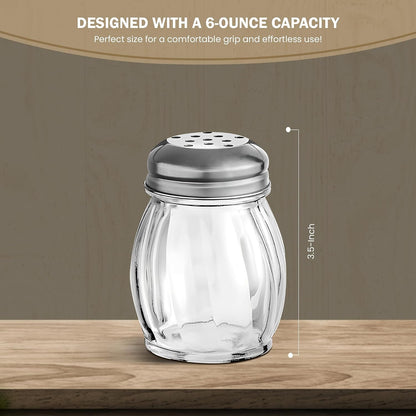 3.5-Inch Glass Shaker with Chrome Plated Perforated Lid