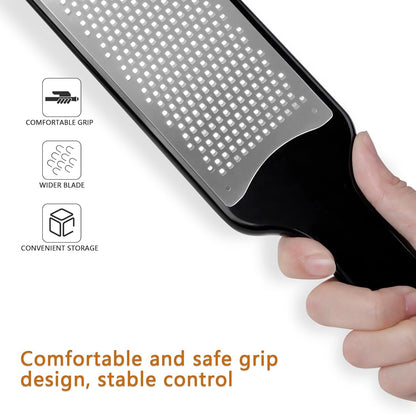 Citrus Lemon Zester & Cheese Grater with Container - Zester Grater with Handle for Parmesan Cheese, Ginger, Garlic, Nutmeg, Chocolate, Fruits, with Anti-Slip Base, Dishwasher Safe