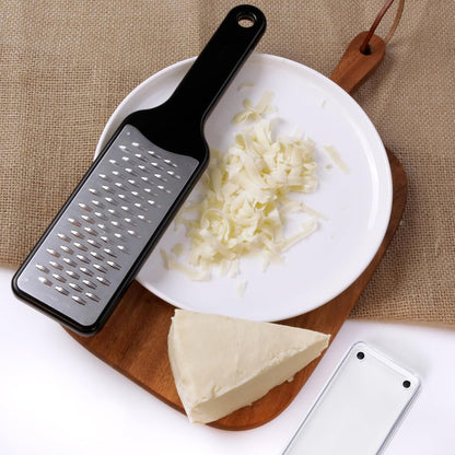 Citrus Lemon Zester & Cheese Grater with Container - Zester Grater with Handle for Parmesan Cheese, Ginger, Garlic, Nutmeg, Chocolate, Fruits, with Anti-Slip Base, Dishwasher Safe