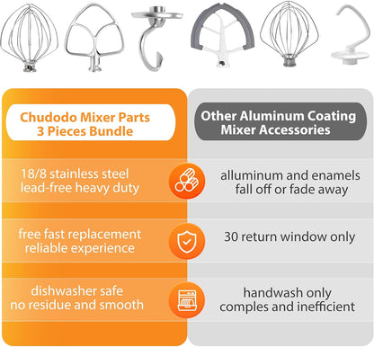 Stainless Steel Accessories for KitchenAid 4.5-5 Qt Tilt-Head Mixer
