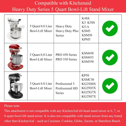 Stainless Steel Accessories for KitchenAid 4.5-5 Qt Tilt-Head Mixer