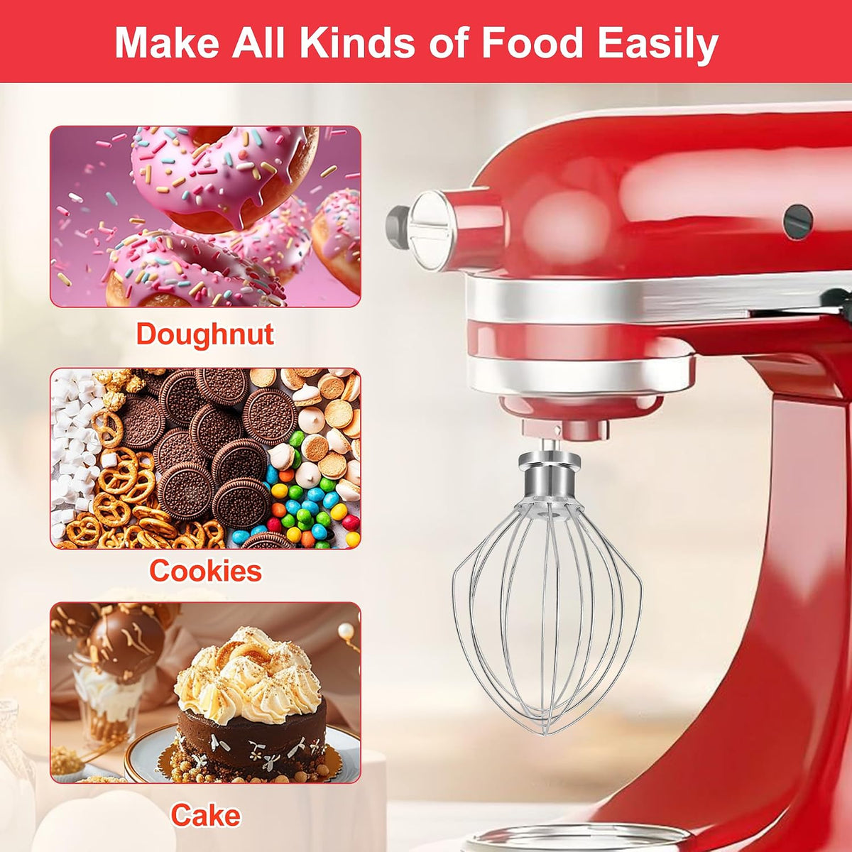 Stainless Steel Accessories for KitchenAid 4.5-5 Qt Tilt-Head Mixer