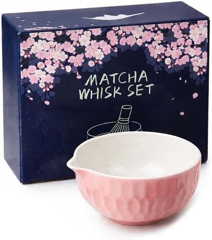 Matcha Bowl with Spout, Japanese Style Ceramic Chawan for Whisking