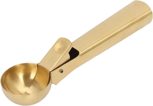 Ice Cream Scoop with Trigger – Stainless Steel Portion Scooper for Cookies, Muffins & Meatballs – Easy Release Disher for Baking, Commercial & Home Kitchen – Gold