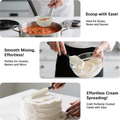 Silicone Kitchen Cooking Utensils Set, Heat Resistant, 14-Piece
