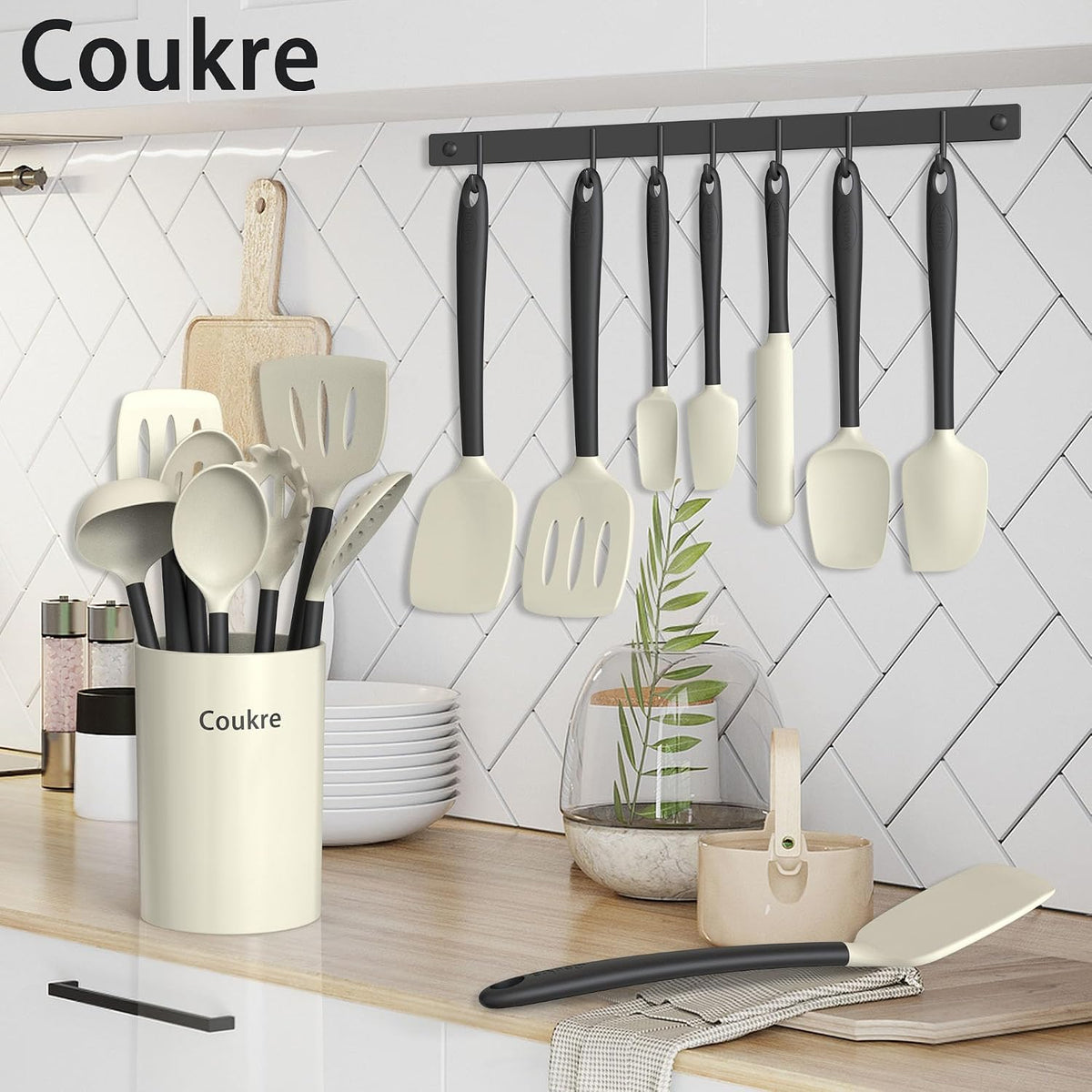 Silicone Kitchen Cooking Utensils Set, Heat Resistant, 14-Piece