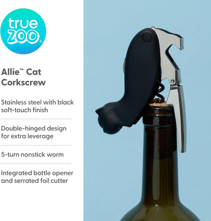 Bald Eagle Corkscrew Wine Opener, Winged Design with Easy Grip Soft Touch Wings, Stainless Steel and Plastic with Sharp Screw for Wine Bottles, Home Bar, Kitchen, Novelty Gifts