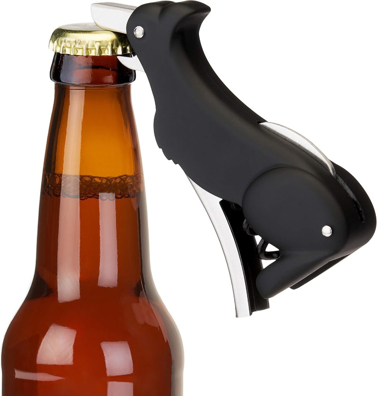 Bald Eagle Corkscrew Wine Opener, Winged Design with Easy Grip Soft Touch Wings, Stainless Steel and Plastic with Sharp Screw for Wine Bottles, Home Bar, Kitchen, Novelty Gifts
