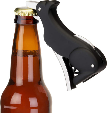 Bald Eagle Corkscrew Wine Opener, Winged Design with Easy Grip Soft Touch Wings, Stainless Steel and Plastic with Sharp Screw for Wine Bottles, Home Bar, Kitchen, Novelty Gifts