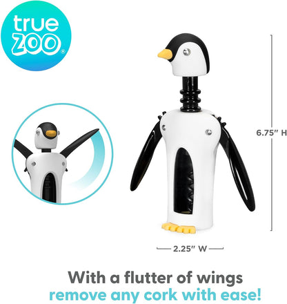 Bald Eagle Corkscrew Wine Opener, Winged Design with Easy Grip Soft Touch Wings, Stainless Steel and Plastic with Sharp Screw for Wine Bottles, Home Bar, Kitchen, Novelty Gifts
