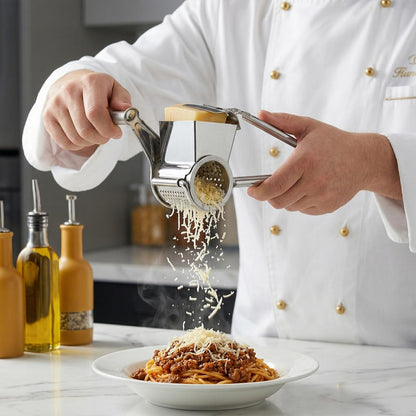 Stainless Steel Crank Grater Manual Rotary Cheese Shredder for Kitchen Use Grating Garlic and More Rustproof