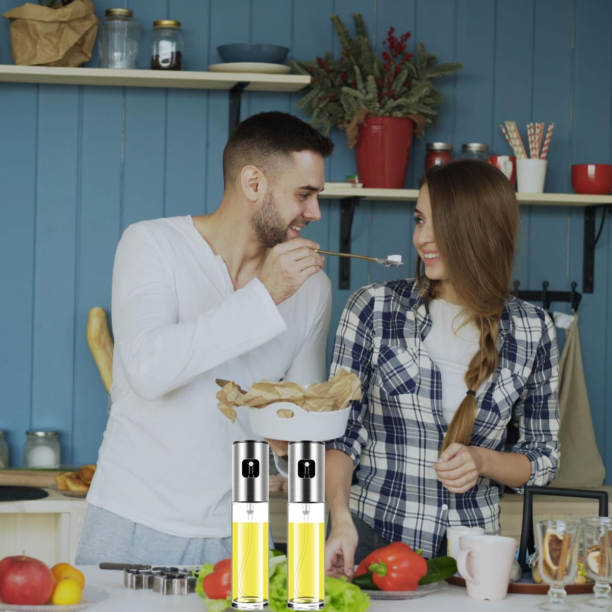 Oil Sprayer for Cooking Olive Oil Sprayer Mister for Air Fryer Vegetable Vinegar Oil Portable Mini Kitchen Gadgets for Baking,Salad,Grilling,BBQ,Roasting(1 Pack)