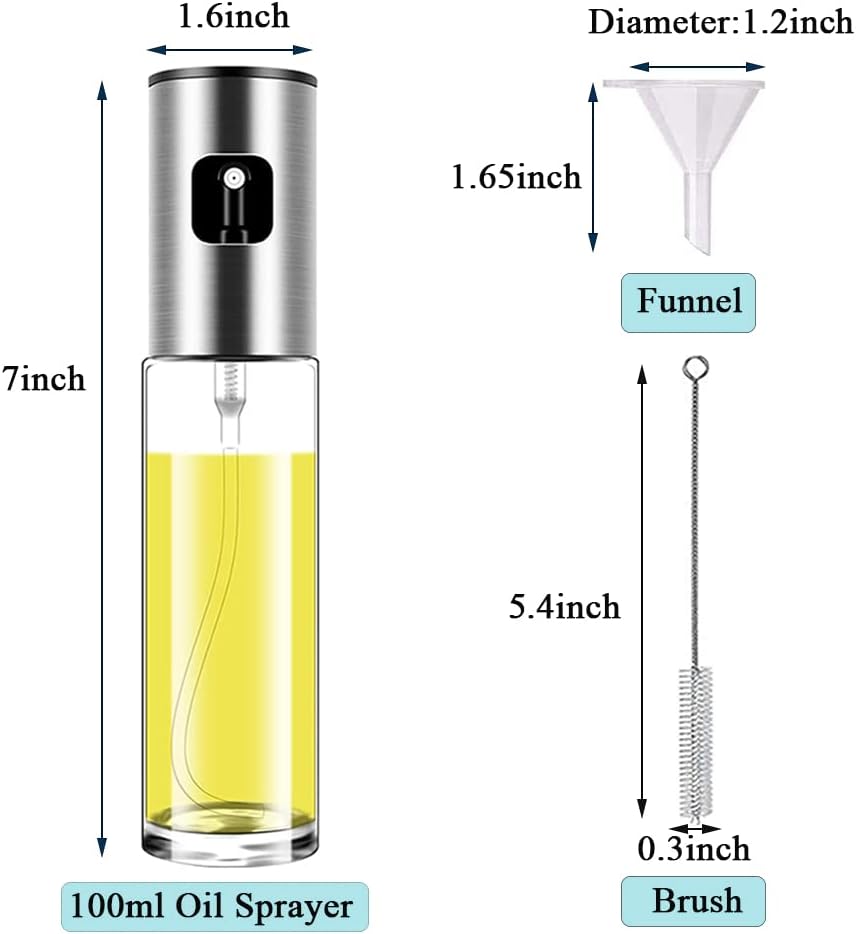 Oil Sprayer for Cooking Olive Oil Sprayer Mister for Air Fryer Vegetable Vinegar Oil Portable Mini Kitchen Gadgets for Baking,Salad,Grilling,BBQ,Roasting(1 Pack)