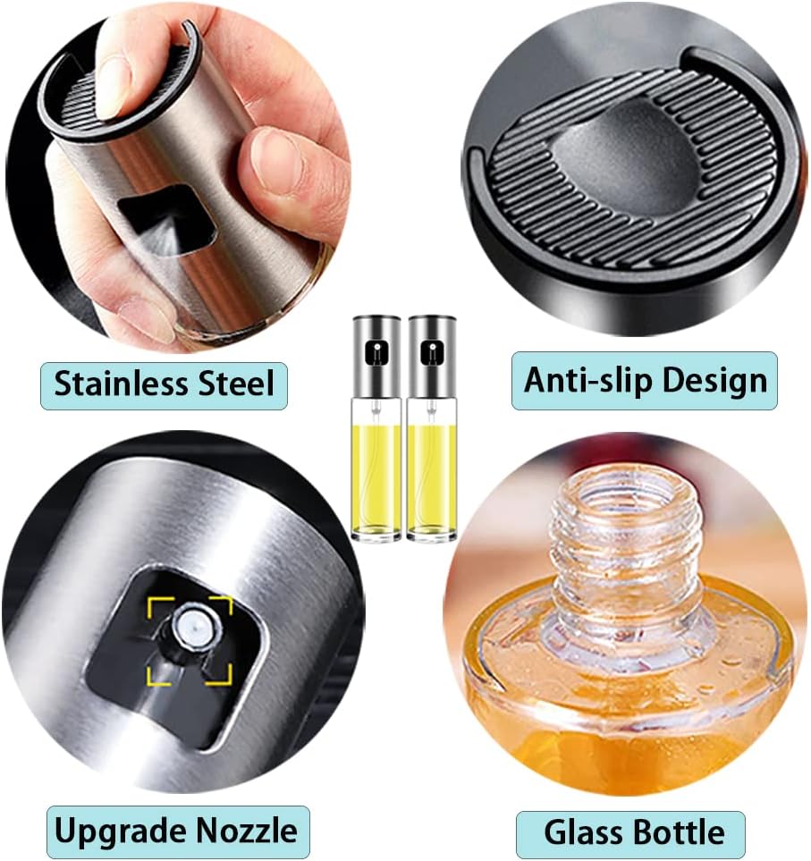 Oil Sprayer for Cooking Olive Oil Sprayer Mister for Air Fryer Vegetable Vinegar Oil Portable Mini Kitchen Gadgets for Baking,Salad,Grilling,BBQ,Roasting(1 Pack)