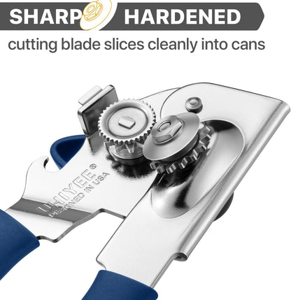 Heavy Duty Hand Can Opener with Comfortable Grip for Seniors, Black