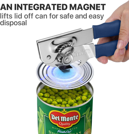 Heavy Duty Hand Can Opener with Comfortable Grip for Seniors, Black
