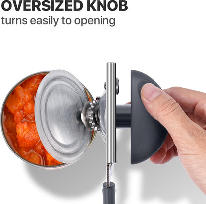 Heavy Duty Hand Can Opener with Comfortable Grip for Seniors, Black