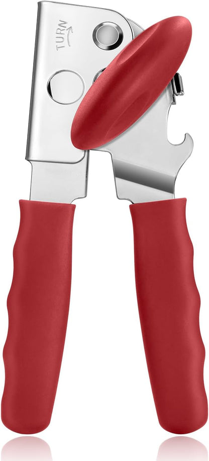Heavy Duty Hand Can Opener with Comfortable Grip for Seniors, Black