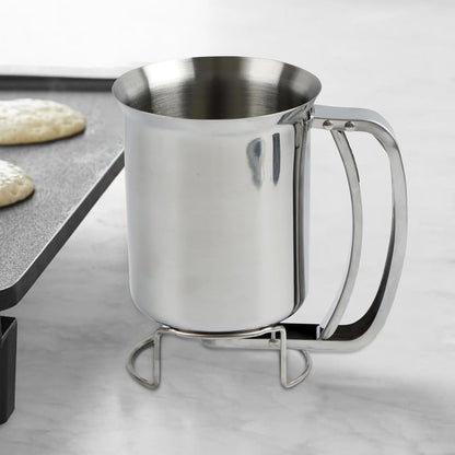 800ml Stainless Steel Pancake Batter Dispenser, Handheld Pancake Mix Dispenser, Cupcake Batter Dispenser for Baking Cake Cupcakes Crepes Waffles Pancake Kitchen Tool, Easy to Clean