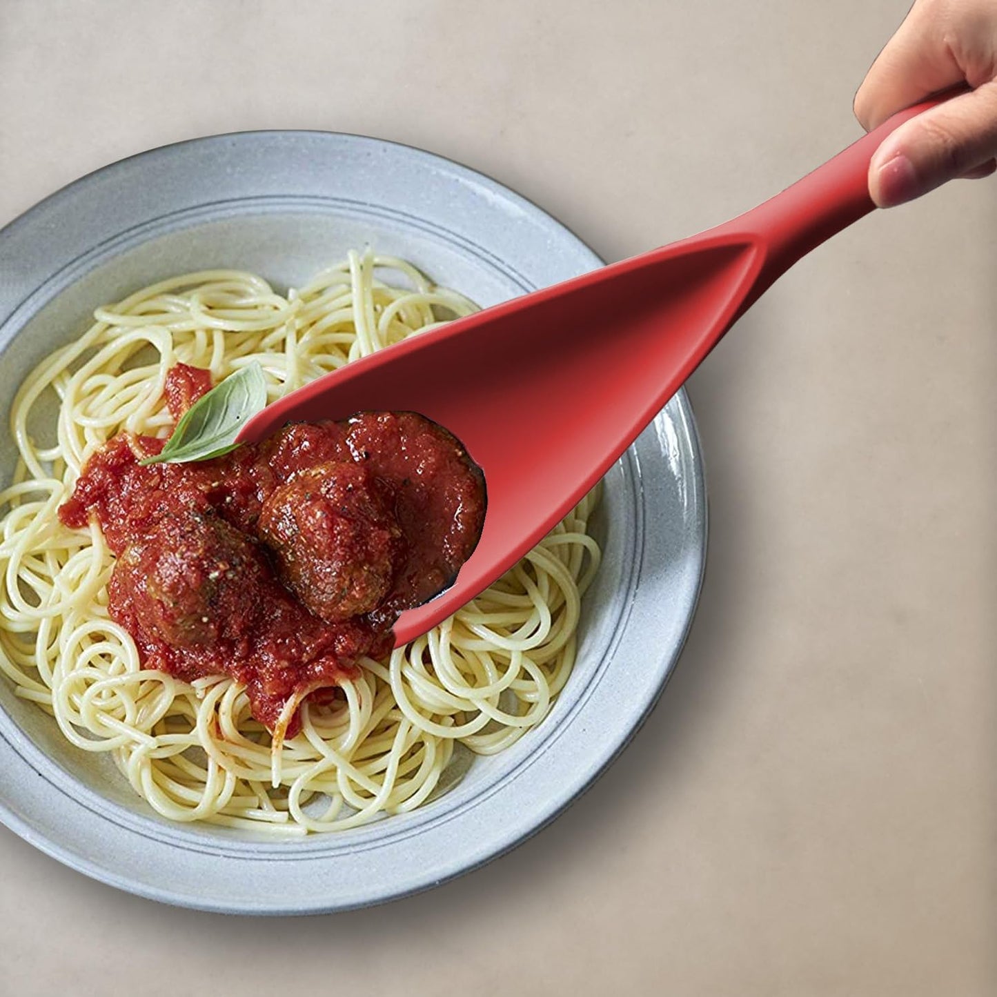Silicone Spatula Spoon, Great for Both Cooking and Serving Durable BPA-Free Matte Black Silicone, Seamless Design, Safe for Nonstick Cooking Surfaces, 2-Pcs, Gray