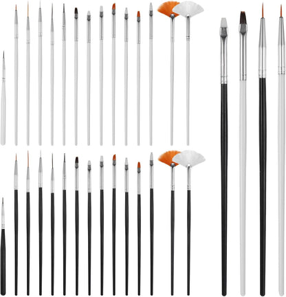 30 PCS Cookie Paint Brushes, Food Paint Brush Cake Decorating Brushes Cookie Decorating Brushes Food Safe Paint Brushes Kit Fondant Brush DIY Tool Set Icing Pastry Brush for Painting Baking, White