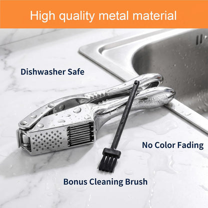 Garlic Press and Slicer 2 in 1, Heavy Duty Garlic Mincer, Crusher with Ergonomic Handle - Perfect for Home Cooks and Professional Chefs Alike.