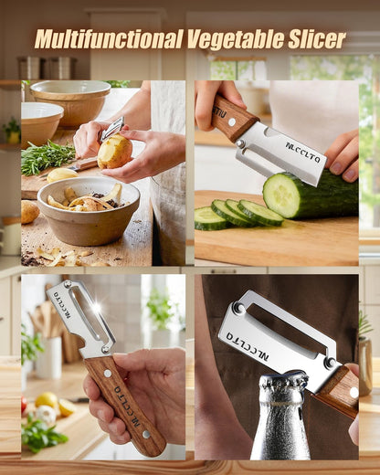 Multifunctional Vegetable Peeler Cabbage Shredder Veggie Chopper Multi Functional Slicer Julienne for Kitchen Stainless Steel Eplucheur Legumes Thickened Fruit Knife Potato Slicer Peelers