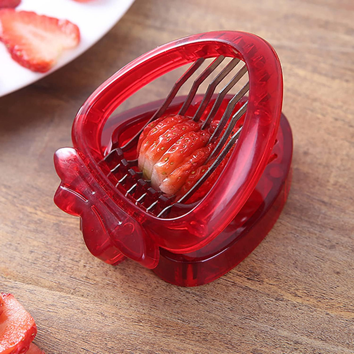 2pcs Strawberry Slicer Corer Stainless Steel Strawberry Huller Leaf Stem Remover Strawberry Cutter Blade Fruit Tools Kitchen Gadgets