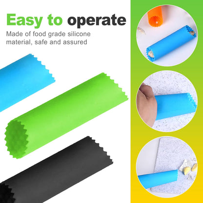 3 Pack Silicone Garlic Peeler Tube Roller Set Odor Resistant Garlic Roller for Quick Clove Skin Removal Easy to Clean Kitchen Tool with Multicolor