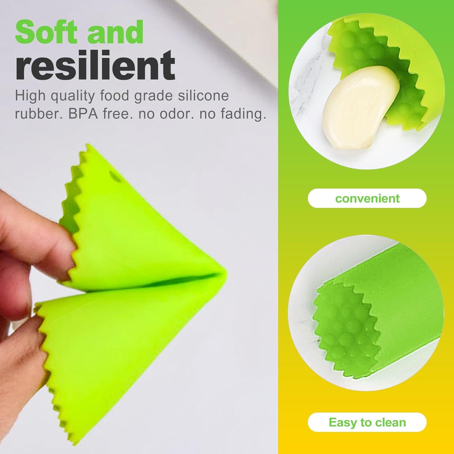 3 Pack Silicone Garlic Peeler Tube Roller Set Odor Resistant Garlic Roller for Quick Clove Skin Removal Easy to Clean Kitchen Tool with Multicolor