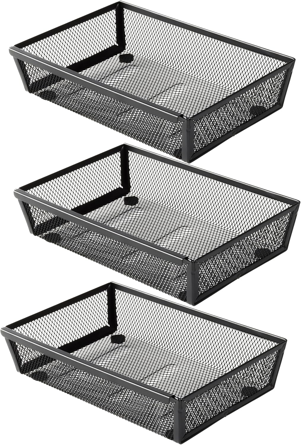 3 Pack Large Clear Plastic Drawer Organizer Tray Cutlery Utensil Makeups Drawer Organizers 12" X 6"
