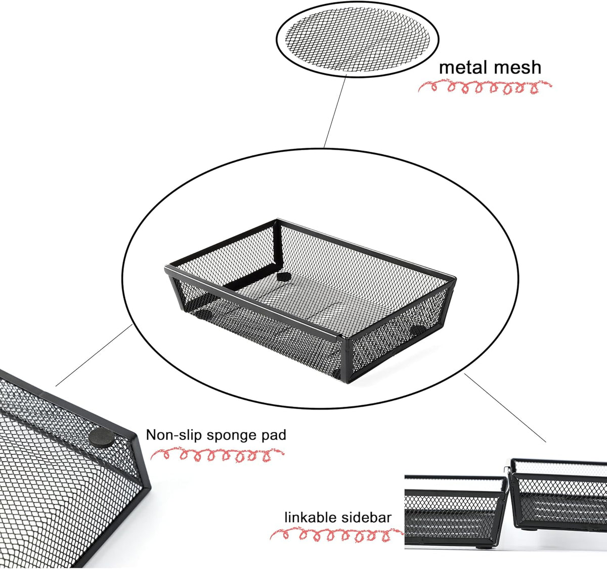 3 Pack Large Clear Plastic Drawer Organizer Tray Cutlery Utensil Makeups Drawer Organizers 12" X 6"