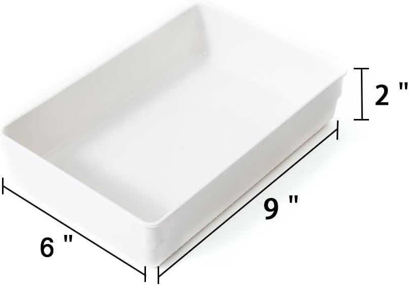 3 Pack Large Clear Plastic Drawer Organizer Tray Cutlery Utensil Makeups Drawer Organizers 12" X 6"