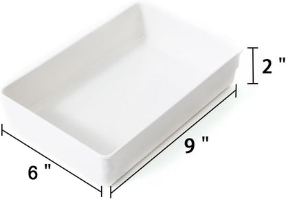 3 Pack Large Clear Plastic Drawer Organizer Tray Cutlery Utensil Makeups Drawer Organizers 12" X 6"