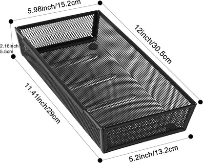 3 Pack Large Clear Plastic Drawer Organizer Tray Cutlery Utensil Makeups Drawer Organizers 12" X 6"