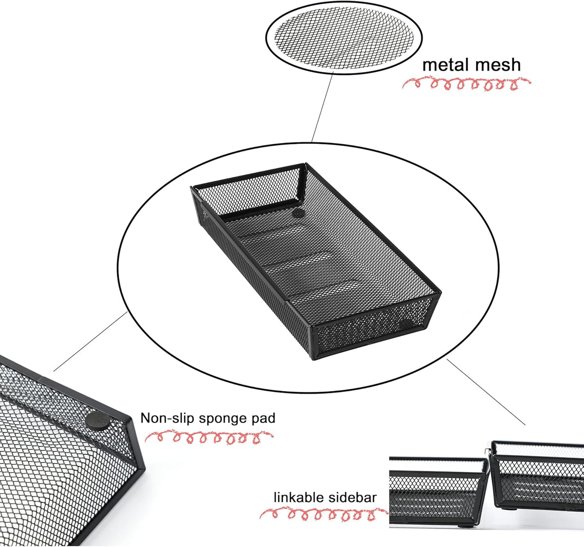 3 Pack Large Clear Plastic Drawer Organizer Tray Cutlery Utensil Makeups Drawer Organizers 12" X 6"