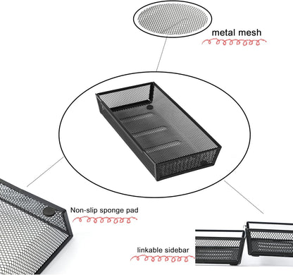 3 Pack Large Clear Plastic Drawer Organizer Tray Cutlery Utensil Makeups Drawer Organizers 12" X 6"