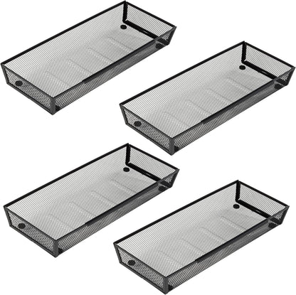 3 Pack Large Clear Plastic Drawer Organizer Tray Cutlery Utensil Makeups Drawer Organizers 12" X 6"