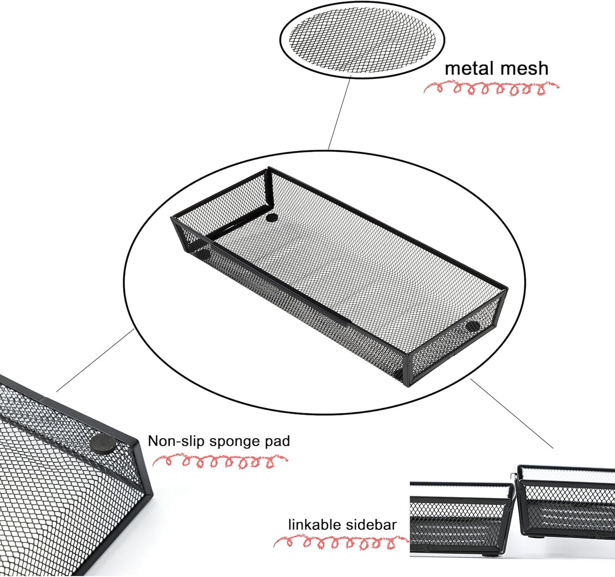 3 Pack Large Clear Plastic Drawer Organizer Tray Cutlery Utensil Makeups Drawer Organizers 12" X 6"