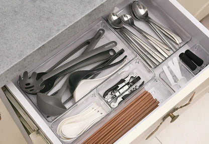 3 Pack Large Clear Plastic Drawer Organizer Tray Cutlery Utensil Makeups Drawer Organizers 12" X 6"