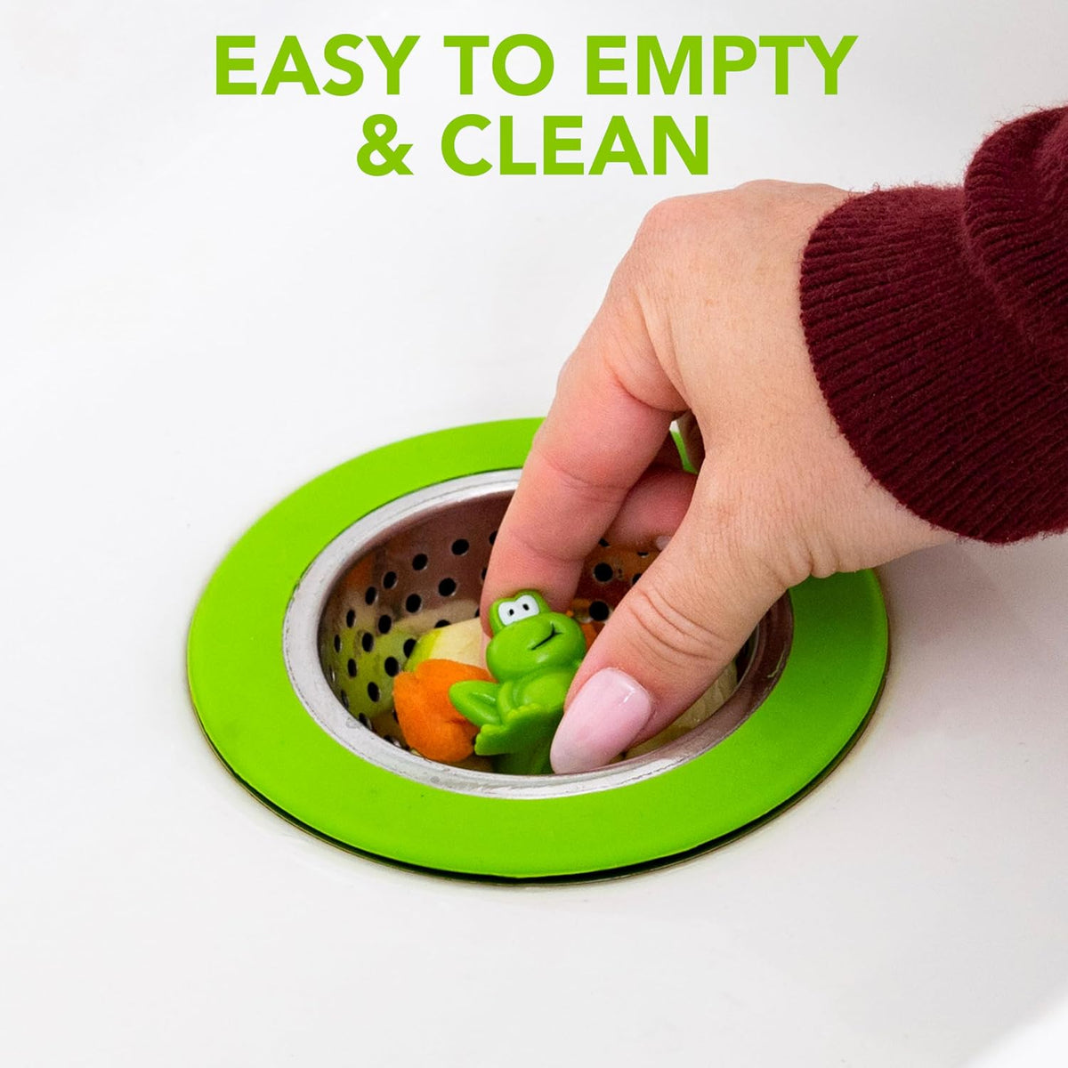 Joie Ribbit Kitchen Sink Strainer Basket Garbage Disposal Drain Cover, Frog