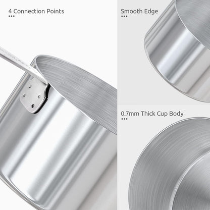 Measuring Cups : 18/8 Stainless Steel Measuring Cups and Spoons Set of 10 Piece, Upgraded Thickness Handle (Multicolors)