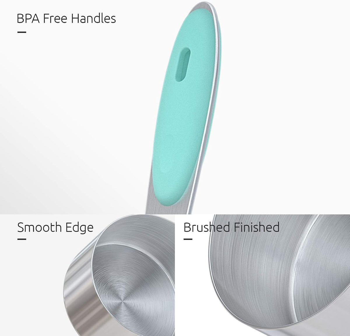 Measuring Cups : 18/8 Stainless Steel Measuring Cups and Spoons Set of 10 Piece, Upgraded Thickness Handle (Multicolors)