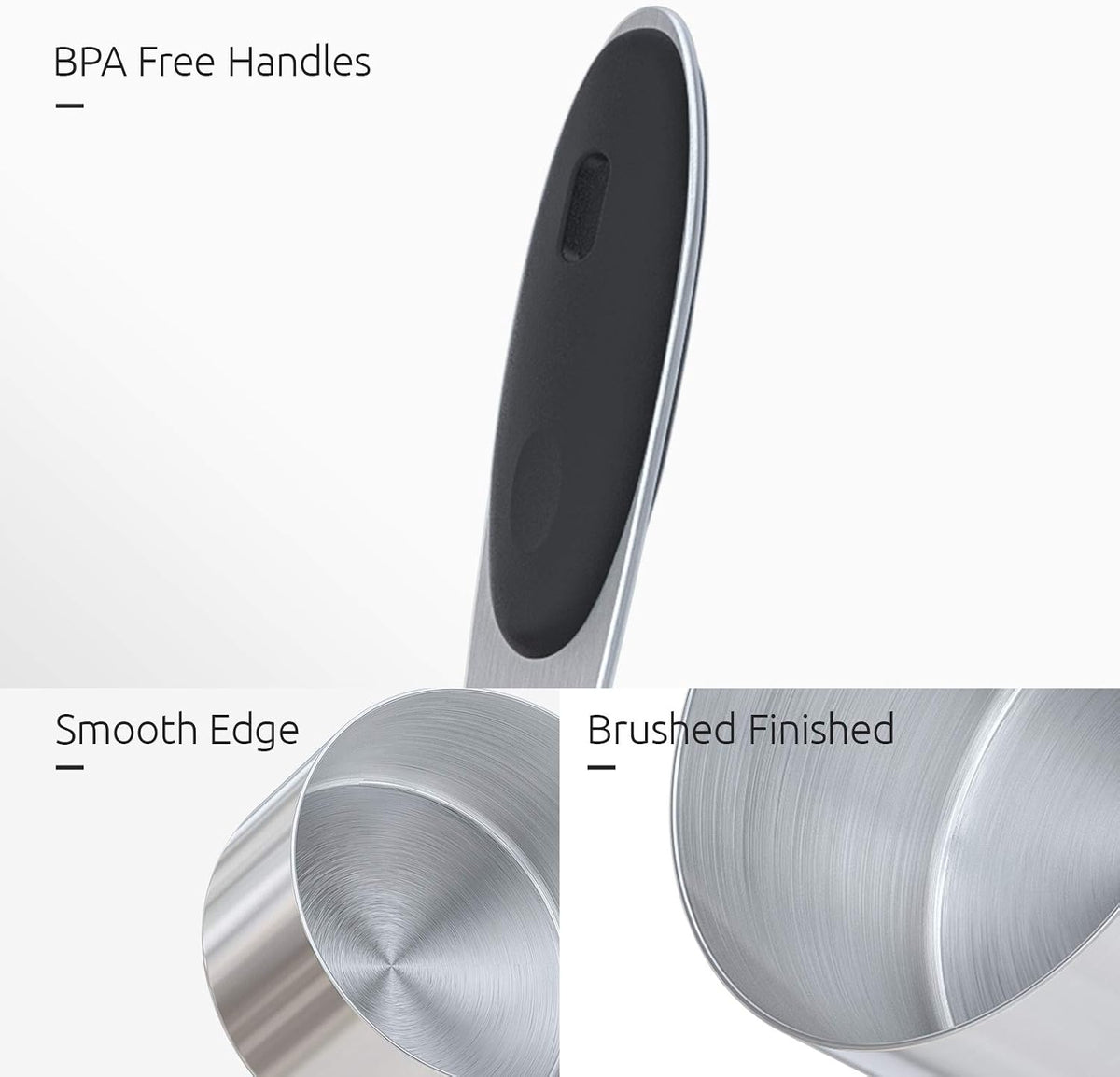 Measuring Cups : 18/8 Stainless Steel Measuring Cups and Spoons Set of 10 Piece, Upgraded Thickness Handle (Multicolors)