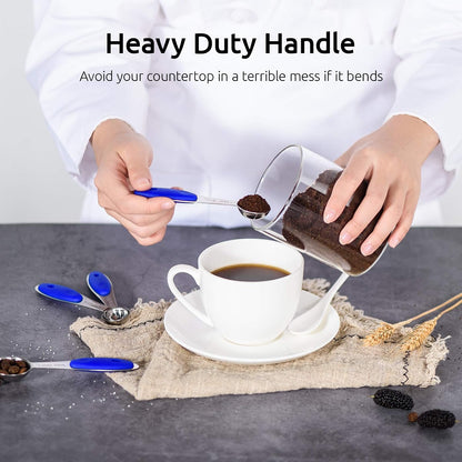 Measuring Cups : 18/8 Stainless Steel Measuring Cups and Spoons Set of 10 Piece, Upgraded Thickness Handle (Multicolors)