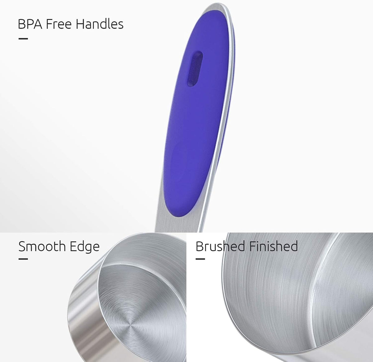 Measuring Cups : 18/8 Stainless Steel Measuring Cups and Spoons Set of 10 Piece, Upgraded Thickness Handle (Multicolors)