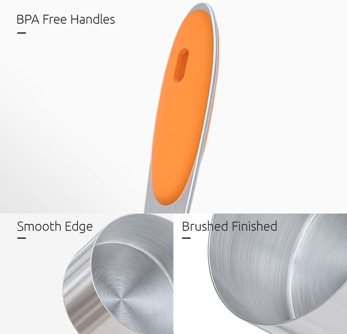 Measuring Cups : 18/8 Stainless Steel Measuring Cups and Spoons Set of 10 Piece, Upgraded Thickness Handle (Multicolors)